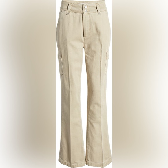 PAIGE DENIM Dion High Waist Cargo Trouser Flare Pants - Picture 1 of 13